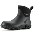 thumbnail image 1 of HISEA Men's Rubber Rain Boots Waterproof Outdoor Ankle Mud Boots Black US Size 10, 1 of 8