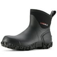 thumbnail image 1 of HISEA Men's Rubber Rain Boots Waterproof Outdoor Ankle Mud Boots Black US Size 11, 1 of 8