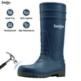 thumbnail image 1 of SMILIN PVC Rubber Rain Boots for Men,Steel Toe Waterproof and Slip Resistant lightweight Knee Men's Work Boots,Navy Blue Color,US Size 7, 1 of 8