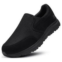 HISEA Non Slip Shoes for Men Lightweight Chef Shoes Nurse Shoes Comfortable Slip on Shoes Black Size 9