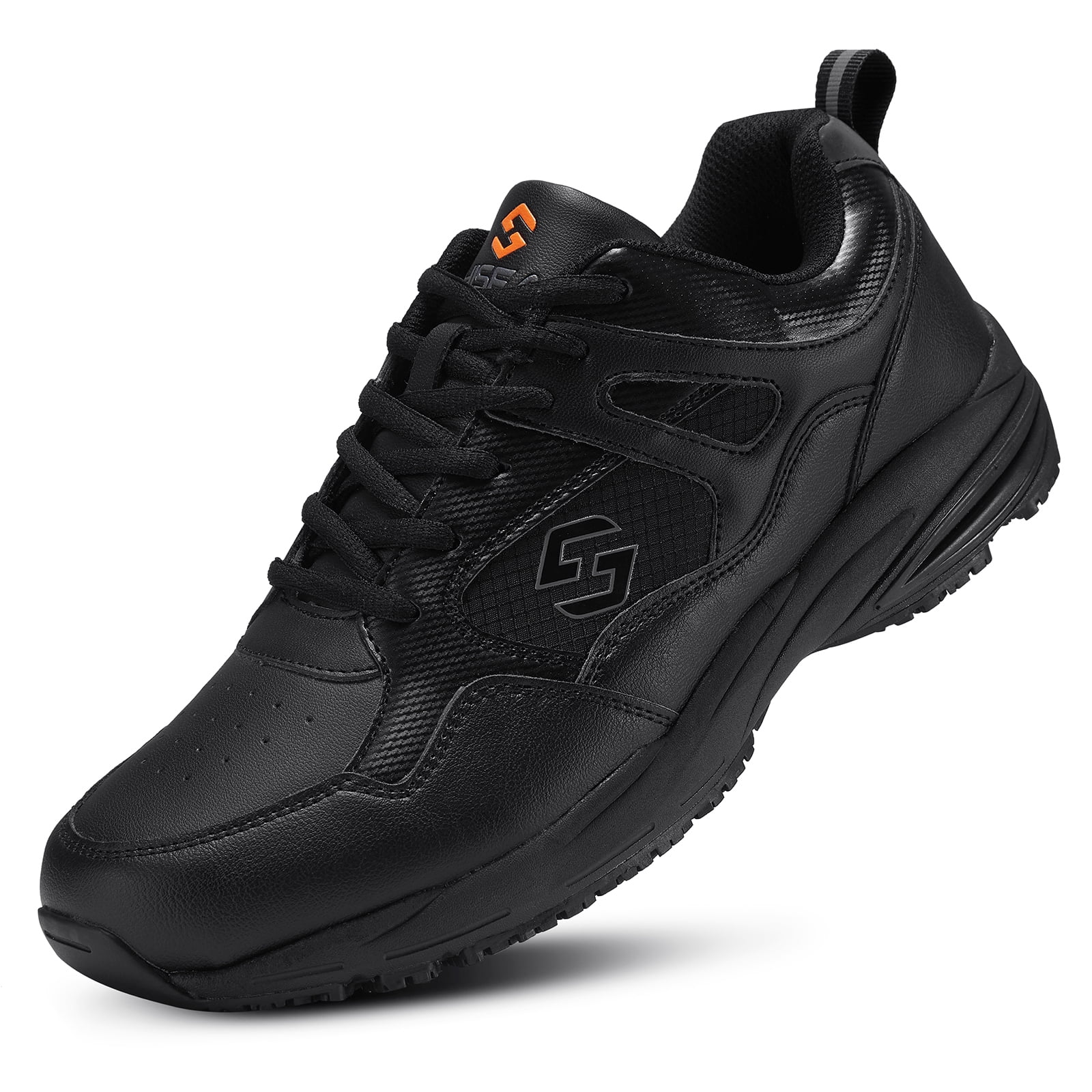 HISEA Non Slip Shoes for Men Work Shoes Lightweight Food Service Shoes Comfortable Chef Shoes Water Resistant Black Size 10