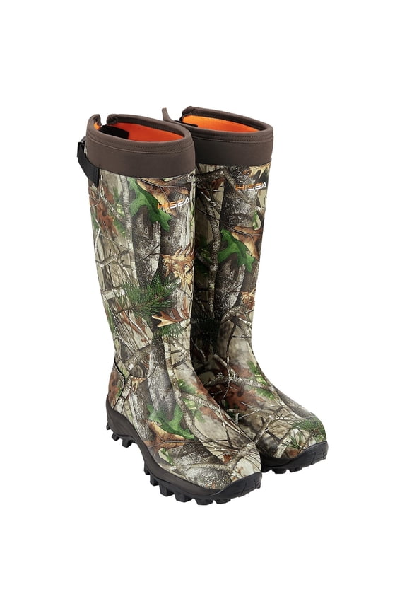 Rubber Men's Hunting Boots, Waterproof Adjustable Rain Boots for Men