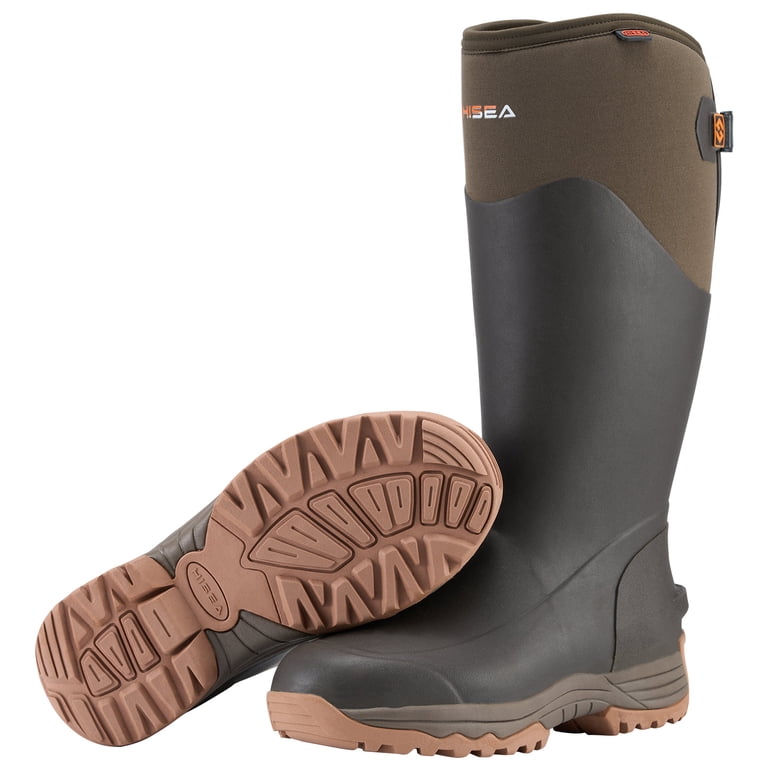 HISEA Rubber Rain Boots for Men Insulated Hunting Boots  display picture 1