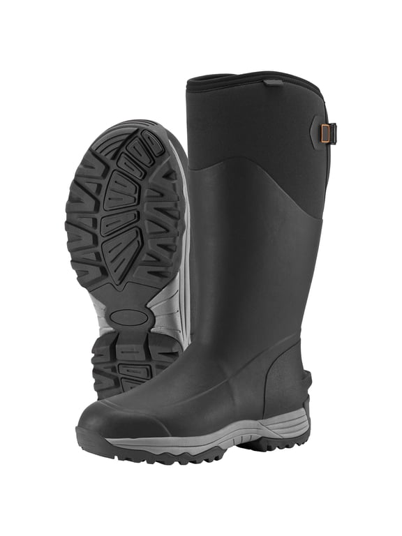 Men's Waterproof Neoprene Hunting Boots, 5mm Insulated Rubber Muck Rain Boots, Black, Size 11