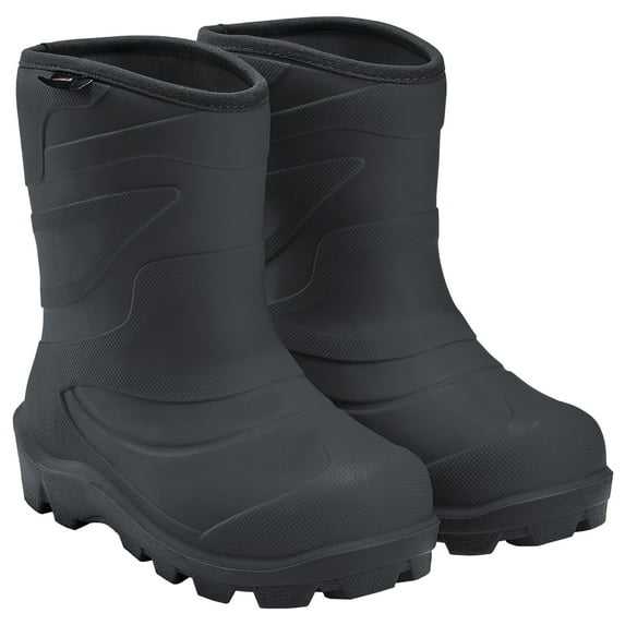 HISEA Toddler Waterproof Seamless Lightweight Rubber Rain Boots for Boys and Girls,Black,2 Little Kid