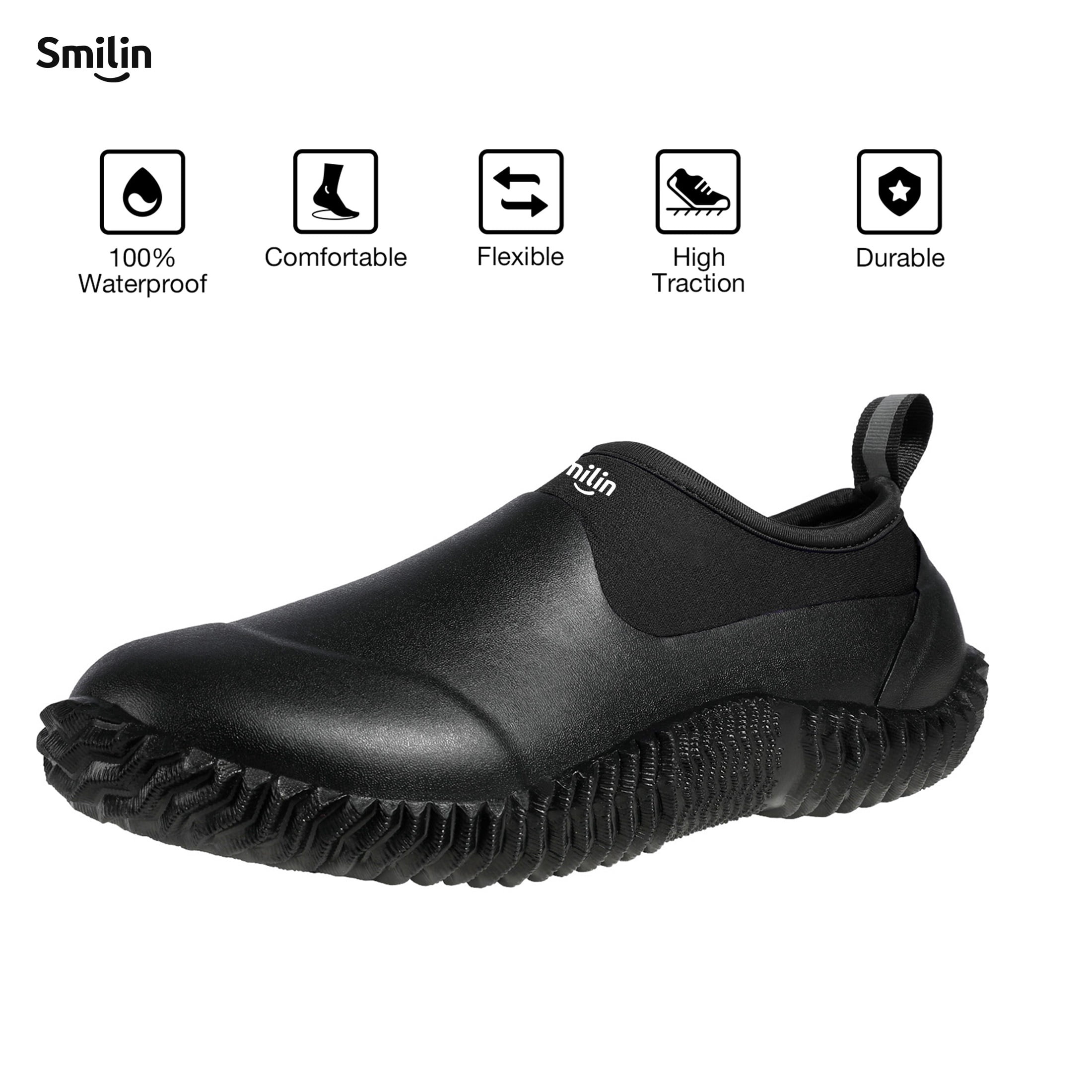 SMILIN Waterproof Rain Garden Boots, Anti-Slip Rubber Ankle Rain Boots ...