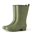 HISEA Rubber Wide Calf Rain Boots for Women Olive Green Size 11