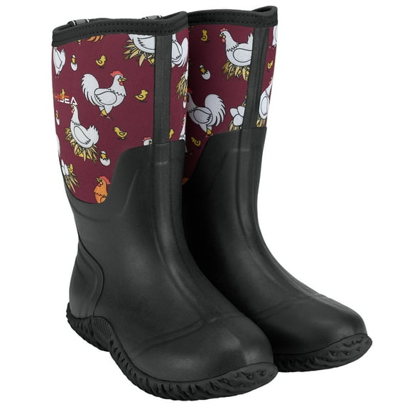 HISEA Women's Rain Boots Waterproof Insulated Muck Mud Boots Rubber Grden Boot Outdoor