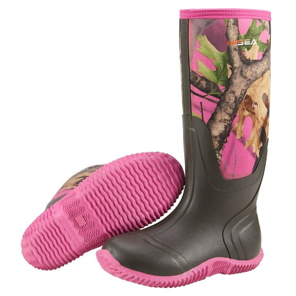 HISEA Women's Rain Boots, Waterproof Insulated Rubber Neoprene Boots, Durable Anti-Slip Knee High Outdoor Work Boot for Hunting Gardening Farming Yard Mud Working