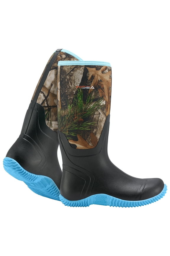 Women's Rain Boots, Waterproof Insulated Rubber Neoprene Boots, Durable Anti-Slip Knee High Outdoor Work Boot for Hunting Gardening Farming Yard Mud Working