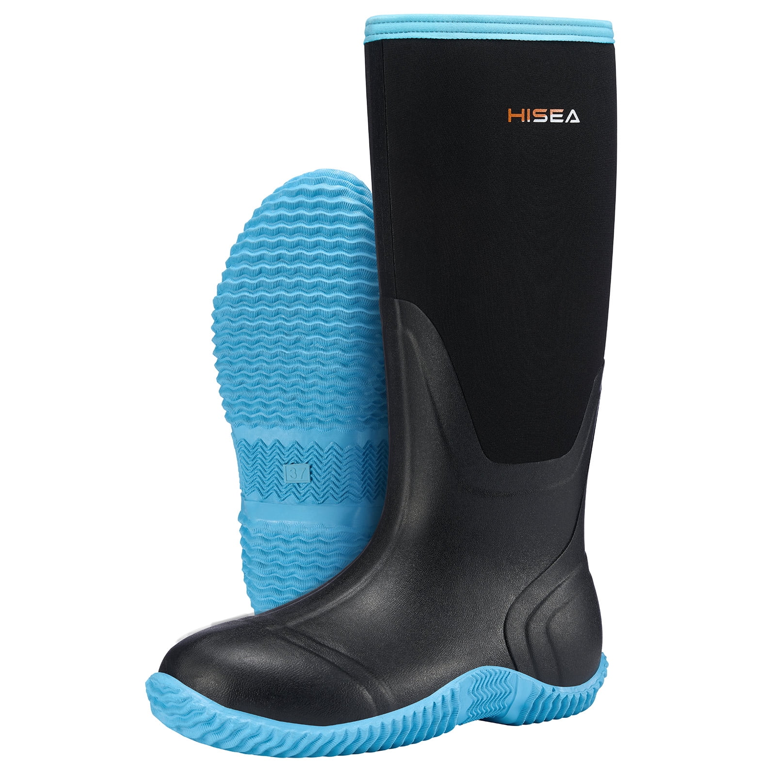 Knee high insulated rubber boots sales