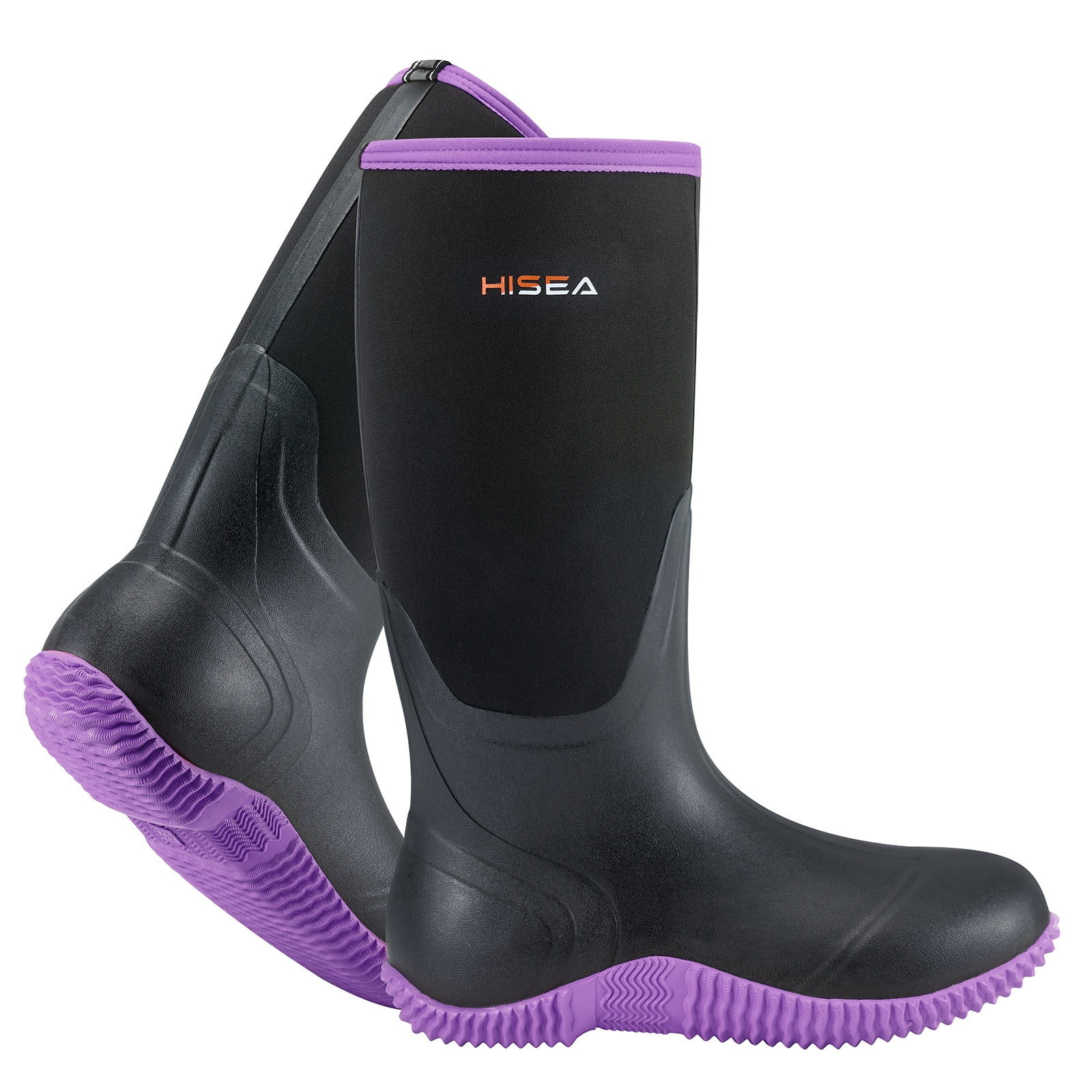 HISEA Women's Rain Boots, Waterproof Insulated Rubber Neoprene Boots ...