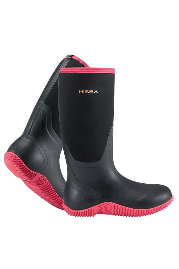 Women's Rain Boots, Waterproof Insulated Rubber Neoprene Boots, Durable Anti-Slip Knee High Outdoor Work Boot for Hunting Gardening Farming Yard Mud Working