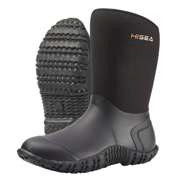 HISEA Women's Rubber Garden Boots Waterproof Insulated Yard Gardening Shoes Mid Height for Muck Mud Working Outdoor
