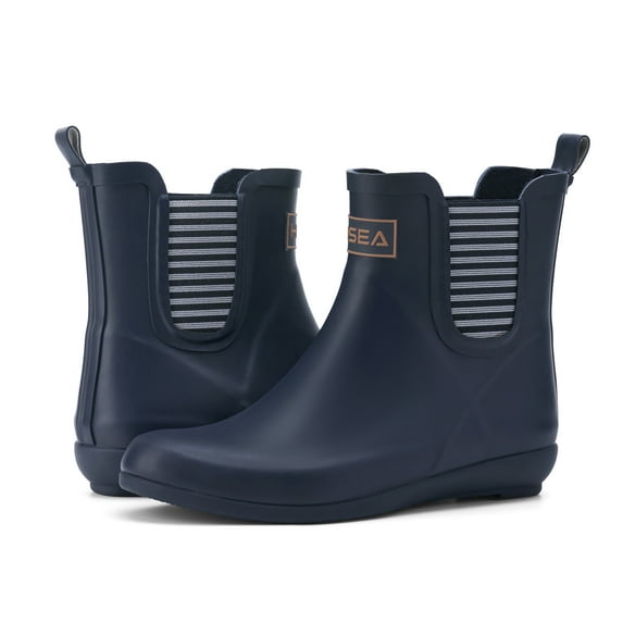 HISEA Women's Rubber Rain Boots Waterproof Anti-Slipping Short Ankle Garden Shoes,Navy Blue,Size 9