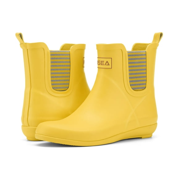 HISEA Women's Rubber Rain Boots Waterproof Anti-Slipping Short Ankle Garden Shoes,Yellow,Size 6