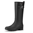 thumbnail image 1 of HISEA Women's Slim Calf Waterproof Tall Rain Boots, Anti-Slip PVC Rubber Boots with Comfortable Insole for Outdoor Work & Walking，Black，Size 9, 1 of 7