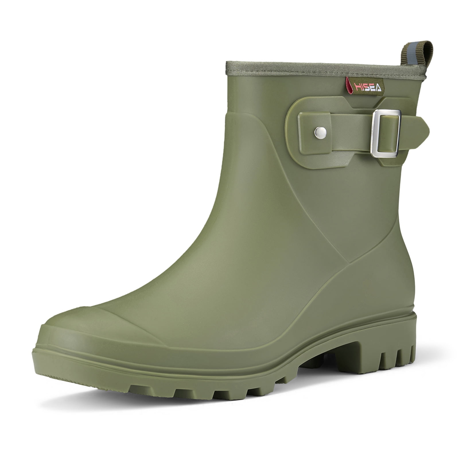 HISEA Women's Waterproof Ankle Rain Boots, Anti-Slip Short Garden Shoes with Comfortable Insole for Outdoor Work & Walking，Green，Size 7