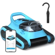 HISION Robotic Pool Cleaner for Inground Pools, Wall Climbing, Waterline Cleaning, App Control, Blue