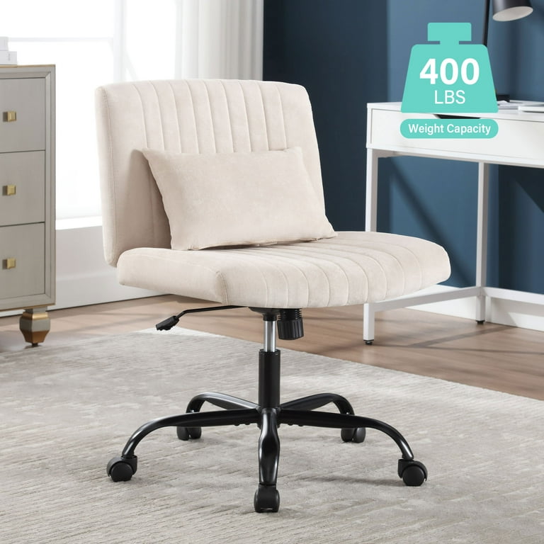 Waleaf Armless Office Desk Chair No Wheels For Girl Women,Fabric