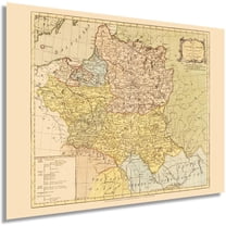 HISTORIX 1770 Map of Kingdom of Poland & The Grand Dutchy of Lithuania Vintage Poster Wall Art Print, 18 x 24 Inch