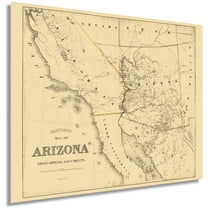 HISTORIX 1865 Arizona Map Vintage Poster Wall Art Print, 24 x 30 Inch