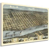 HISTORIX 1871 Little Rock Arkansas Vintage Map Poster Wall Art Print, 24 x 36 Inch