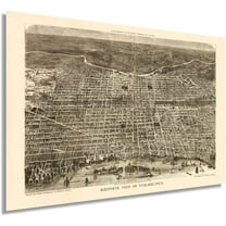 HISTORIX 1872 Map of Philadelphia Pennsylvania Vintage Poster Wall Art Print, 24 x 36 Inch
