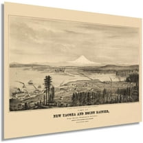 HISTORIX 1878 Tacoma Washington Vintage Map Poster Wall Art Print, 18 x 24 Inch