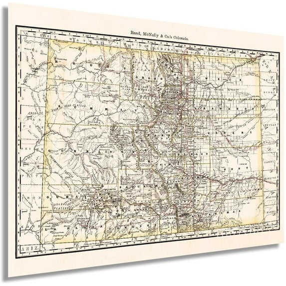 HISTORIX 1879 Colorado State Map Poster Wall Art Print, 18 x 24 Inch