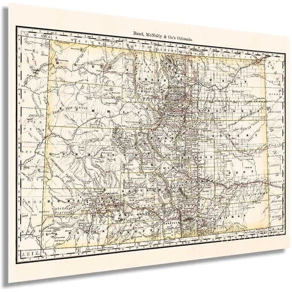 HISTORIX 1879 Colorado State Map Poster Wall Art Print, 18 x 24 Inch