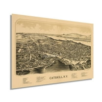HISTORIX 1889 Map of Catskill New York Vintage Poster Wall Art Print, 24 x 36 Inch