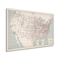 HISTORIX 1950 Map of United States System of Highways Vintage Poster Wall Art Print, 24 x 36 Inch