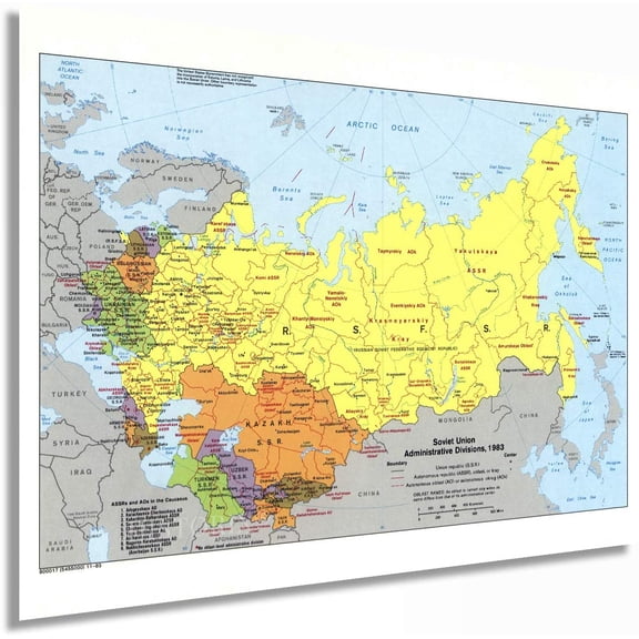HISTORIX 1983 Soviet Union Map Poster 18"x24" Wall Art Print