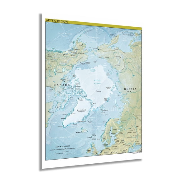 HISTORIX 2021 Map of Arctic Region Wall Art Print, 18 x 24 Inch