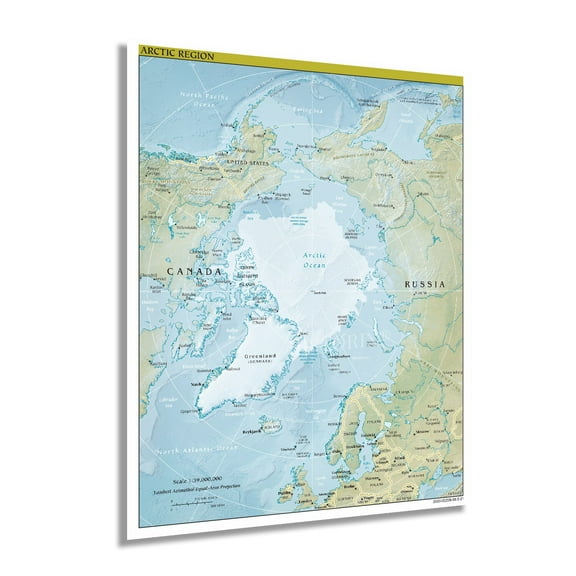 HISTORIX 2021 Map of Arctic Region Wall Art Print, 24 x 30 Inch