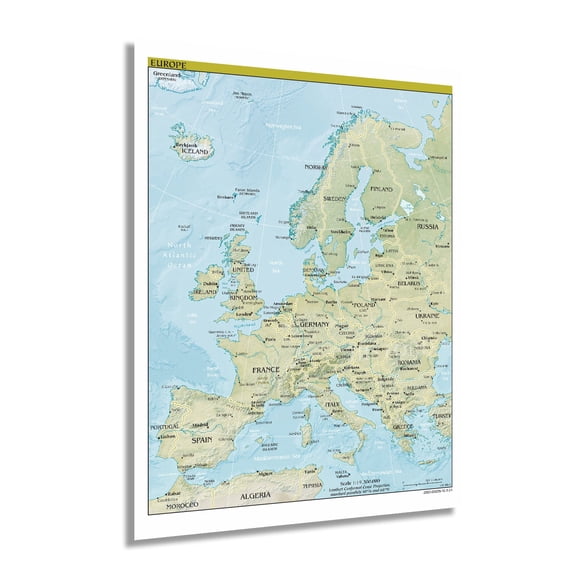 HISTORIX 2021 Map of Europe Poster Wall Art Print, 18 x 24 Inch