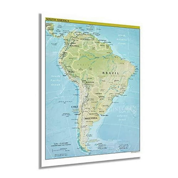 HISTORIX 2021 South America Map Poster Wall Art Print, 18 x 24 Inch