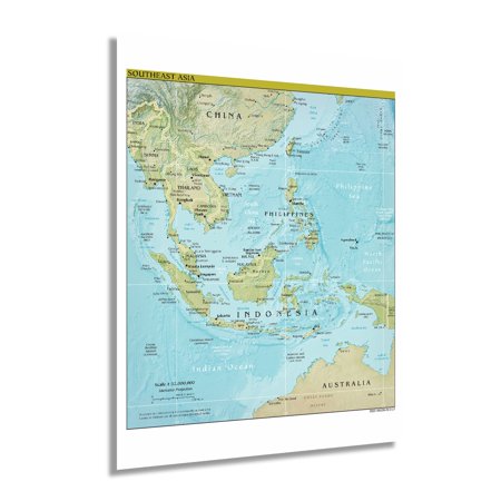 HISTORIX 2021 Southeast Asia Map Poster Wall Art Print, 18 x 24 Inch