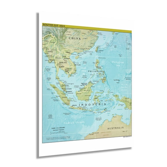 HISTORIX 2021 Southeast Asia Map Poster Wall Art Print, 18 x 24 Inch