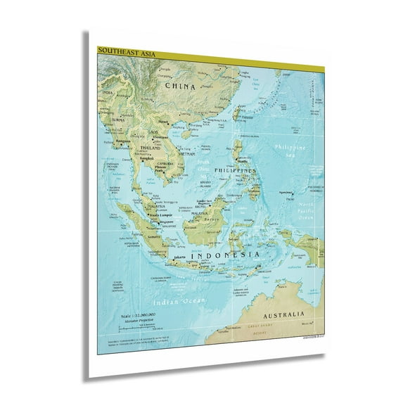 HISTORIX 2021 Southeast Asia Map Poster Wall Art Print, 24 x 30 Inch