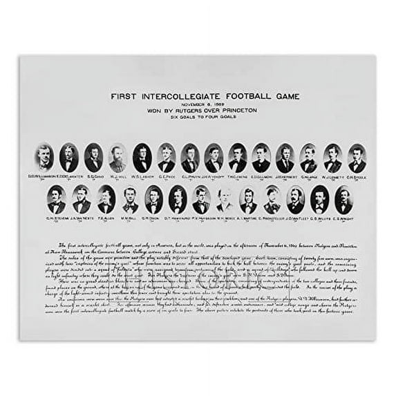 HISTORIX Vintage 1869 First Intercollegiate Football Game Photo Print - 8x10 Inch Vintage Football Poster - Rutgers VS Princeton College Football Game Photo