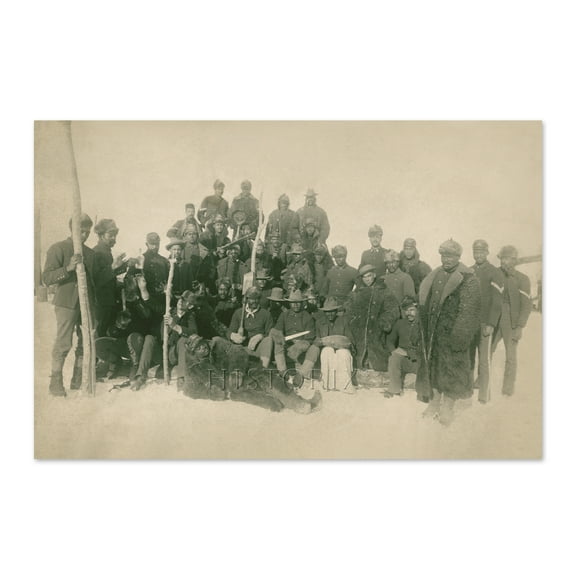 HISTORIX Vintage 1890 Buffalo Soldiers Photo Print - Vintage Photo of The Buffalo Soldiers in Fort Keogh Montana Wall Art Poster Print