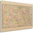 thumbnail image 1 of HISTORIX Vintage 1892 North Dakota State Map - 18x24 Inch Vintage Map of North Dakota Wall Art - Old Historic North Dakota Map Poster Showing County Boundaries Railroads and Notable Features (2 Sizes), 1 of 3