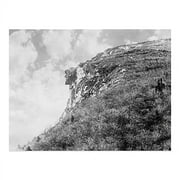 HISTORIX Vintage 1900 Old Man of the Mountain Rock Formation Print Photo - 18x24 Inch Restored The Great Stone Face Photo Wall Art Poster