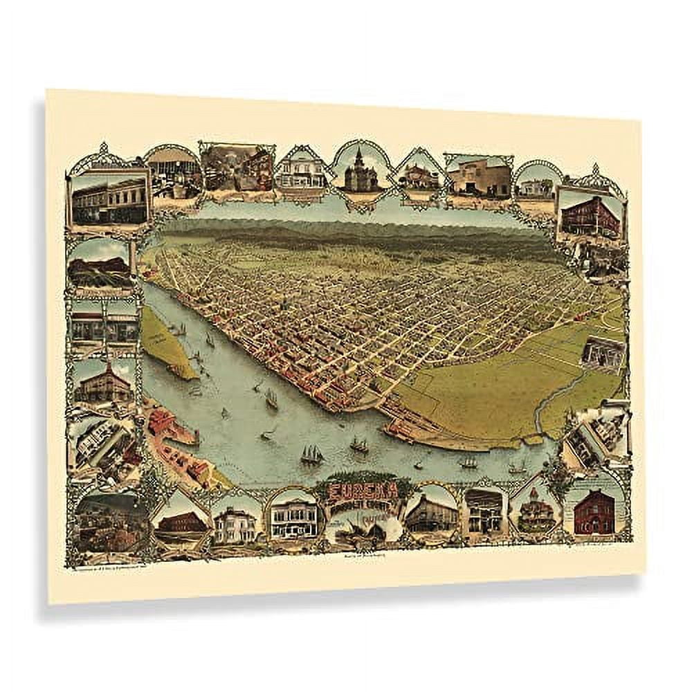 HISTORIX Vintage 1902 Eureka California Map Poster - 18x24 Inch Old ...