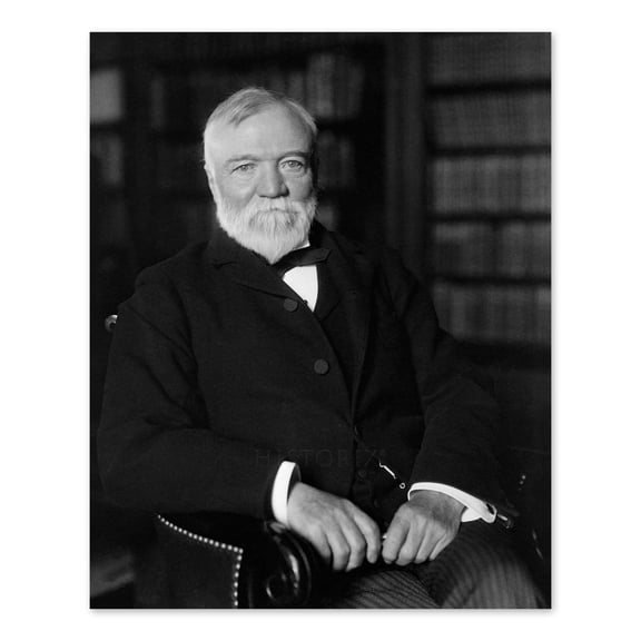 HISTORIX Vintage 1905 Andrew Carnegie Photo Print - Vintage Portrait Photo of The Gospel of Wealth Author Andrew Carnegie Poster Wall Art