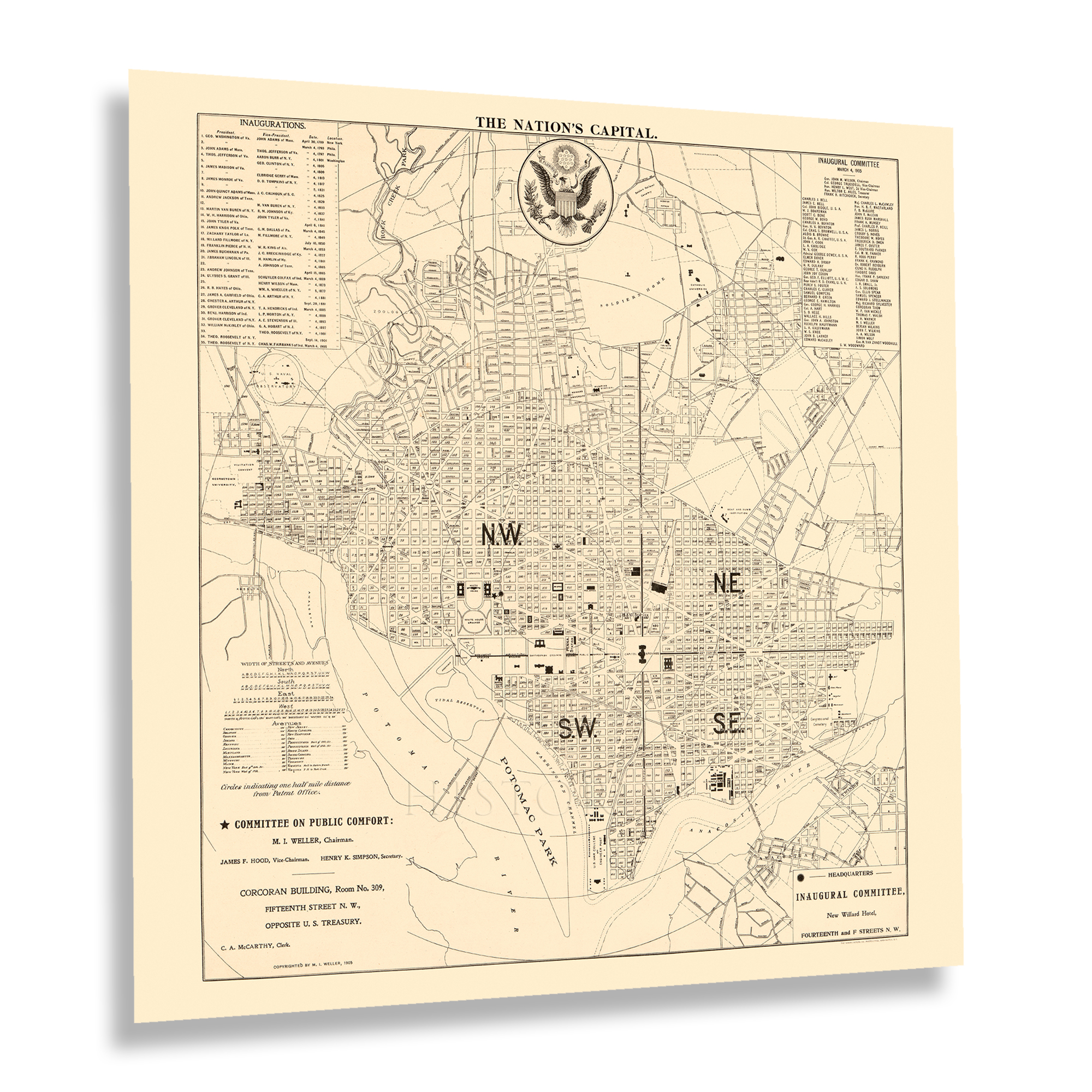 Historix Vintage The Nation S Capital Map Poster Vintage Map Of Washington Dc Poster