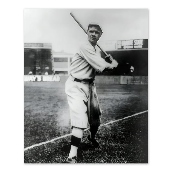 HISTORIX Vintage 1920 Babe Ruth Portrait Photo - Vintage Photo of New York Yankees Babe Ruth Poster Print - Old Photo of Babe Ruth on Field