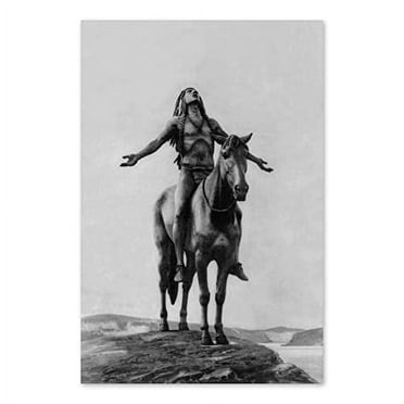 HISTORIX Vintage 1921 Appeal to The Great Spirit Photo Print - 8x12 Inch Native Indian on Horseback Appeal to The Great Spirit Vintage Poster Photo